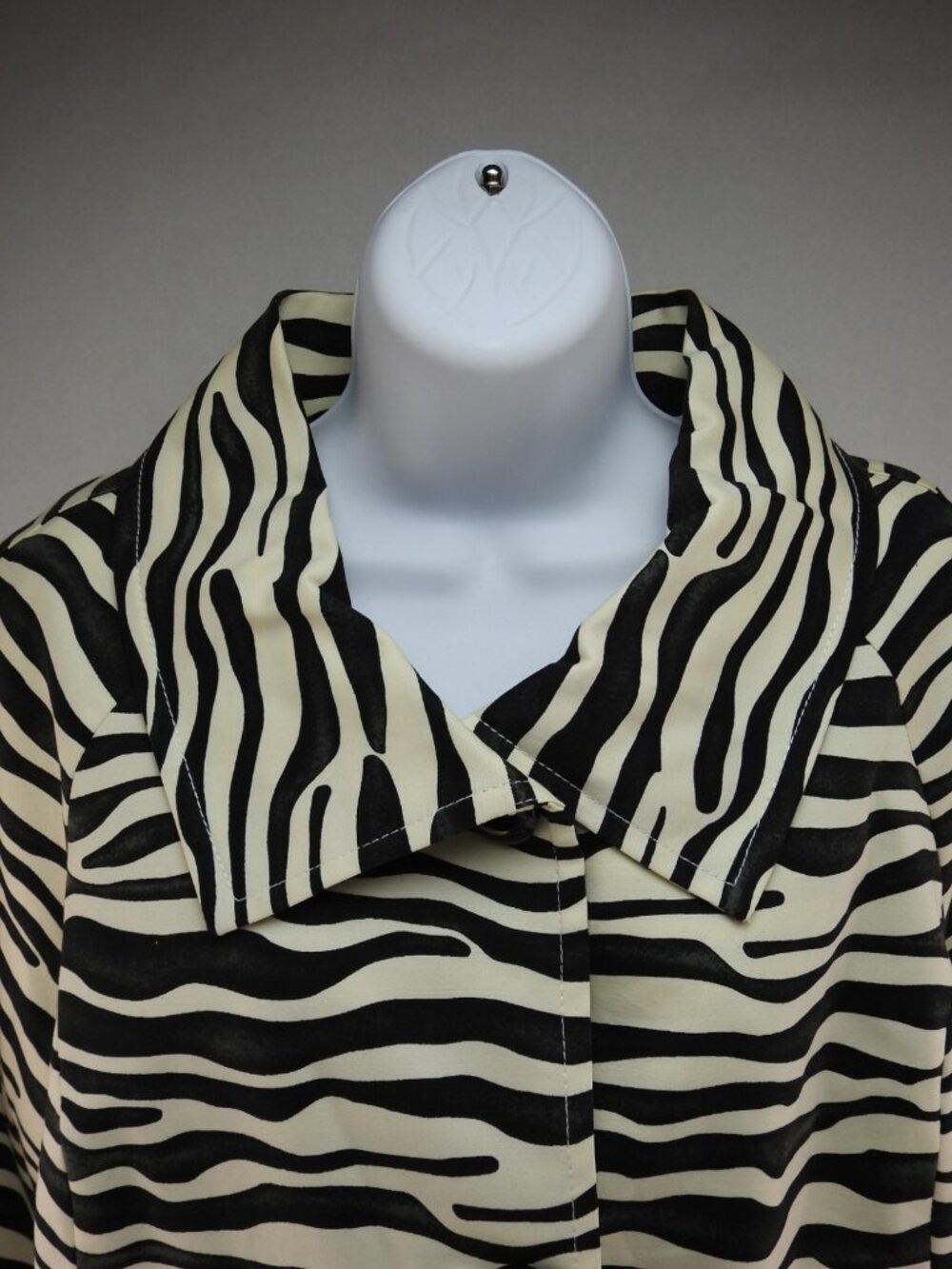 Rafaella Zebra Print Jacket Womens Sz L Black White 3/4 Sleeve Vintage Animal - Picture 7 of 10
